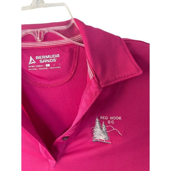 Bermuda Sands Pink Large Short Sleeve LOGO Golf Shirt 31a - Picture 5 of 9
